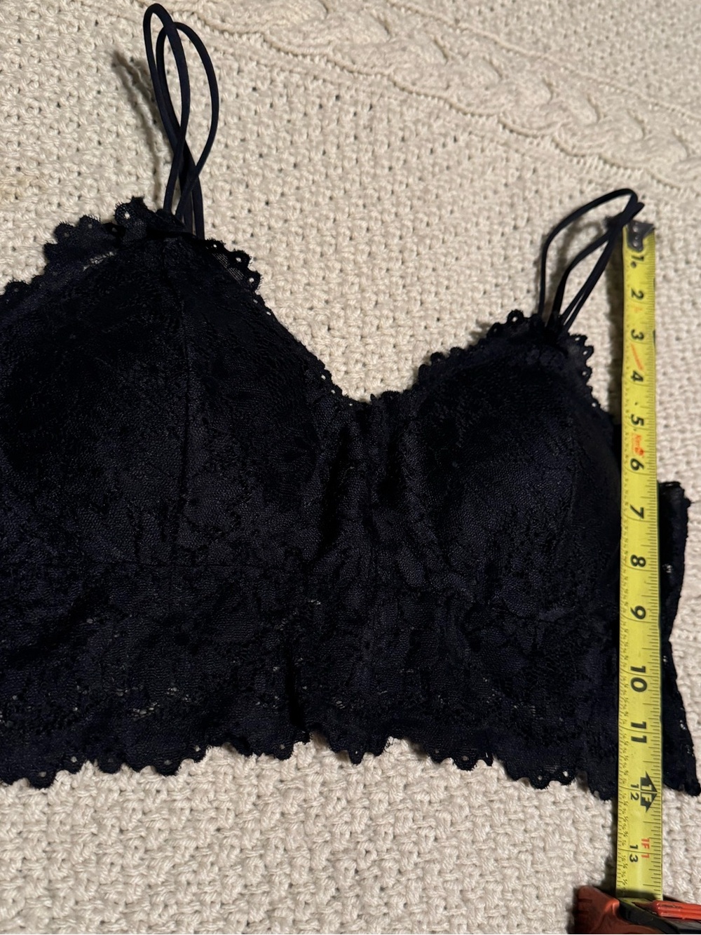 Lace Bralette with Double-Strap Detail in Black
